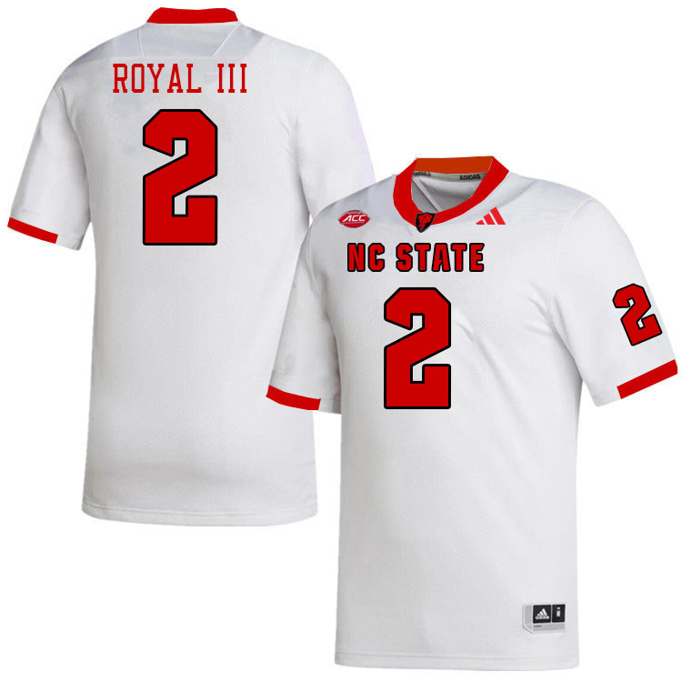 NC State Wolfpack #2 Ronnie Royal III College Football Jerseys Stitched-White